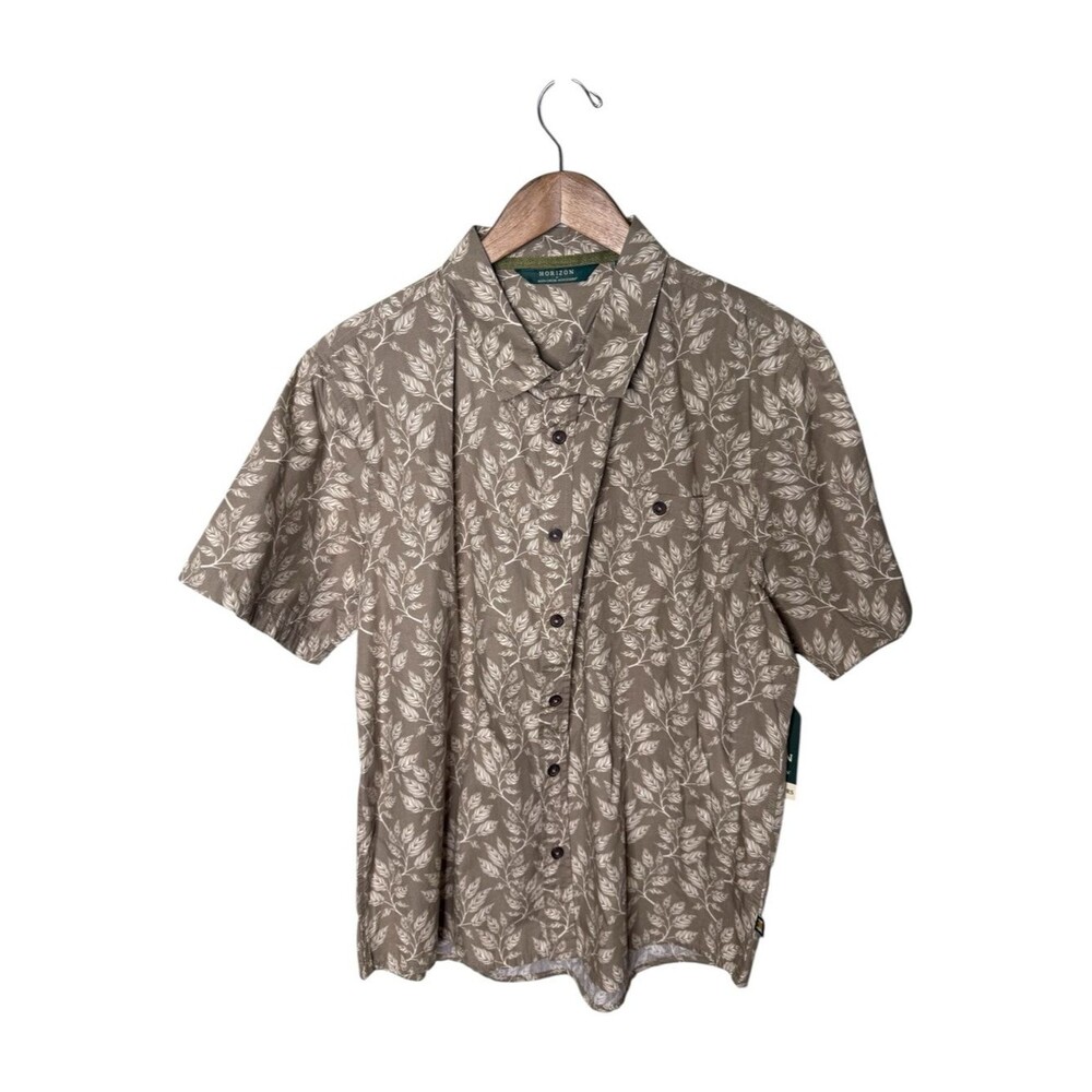 Horizon by Bass Creek Outfitters Mens Large Shirt Leaf Print NWT